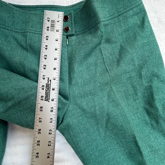 Vintage Courrèges Paris Womens Green Wool Blend High Waist Trousers Pants Size C - Picture 8 of 9